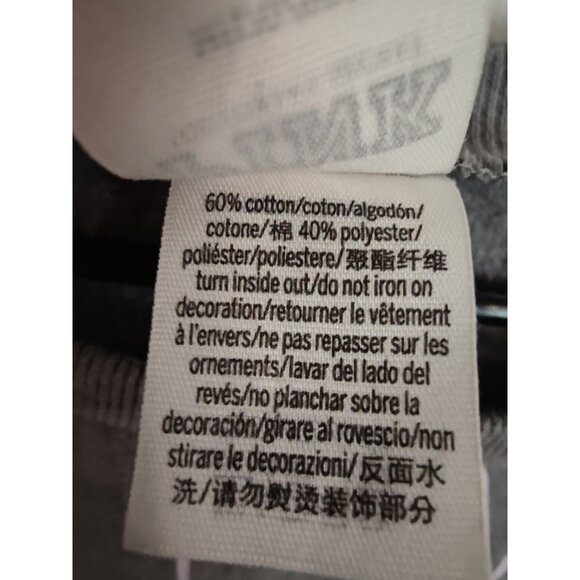 PINK Victoria's Secret Gray White Pullover Sweatshirt Raw Hem Logo M - Picture 4 of 6